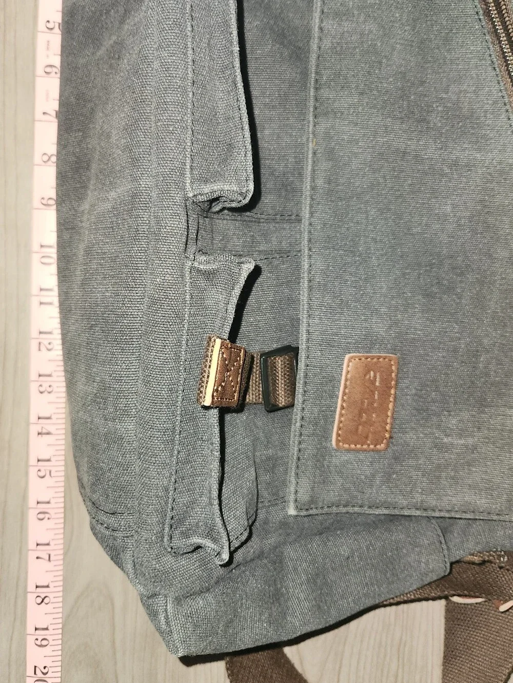 Gray Canvas Messenger Bag for Men - Casual Everyday Work Bag